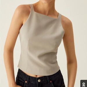 Commense Grey Cut Out Backless Tank Top